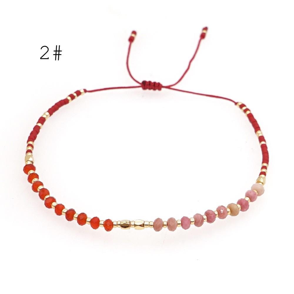 Adjustable String Bracelet, Miyuki Bracelet, Stone Bracelet, Tiny Beaded Bracelets, Layering Bracelet, Boho Bracelet (RM-62)